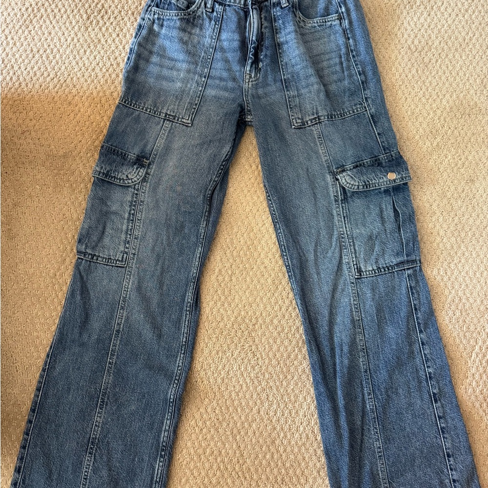 Aeropostale Women's Blue Cargo Jeans